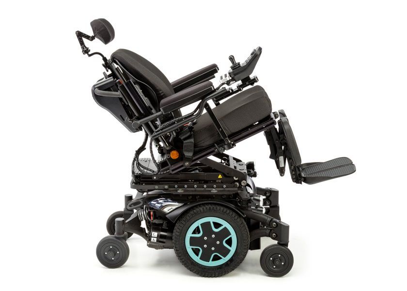 TDX SP2 Power Chair tilted, side view